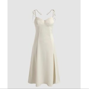 BRAND NEW ivory satin midi dress! Size xs/S